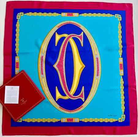 CARTIER Foulard "Double C Must", 100% soie, box original